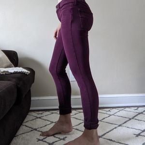 Maroon Long Super Stretch Jeggings-6